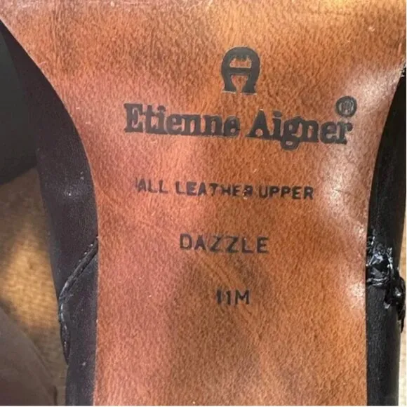 Etienne Aigner Dazzle Zip Up Boots Leather Uppers Size 11