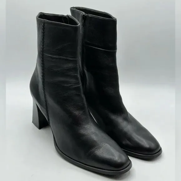 Etienne Aigner Dazzle Zip Up Boots Leather Uppers Size 11