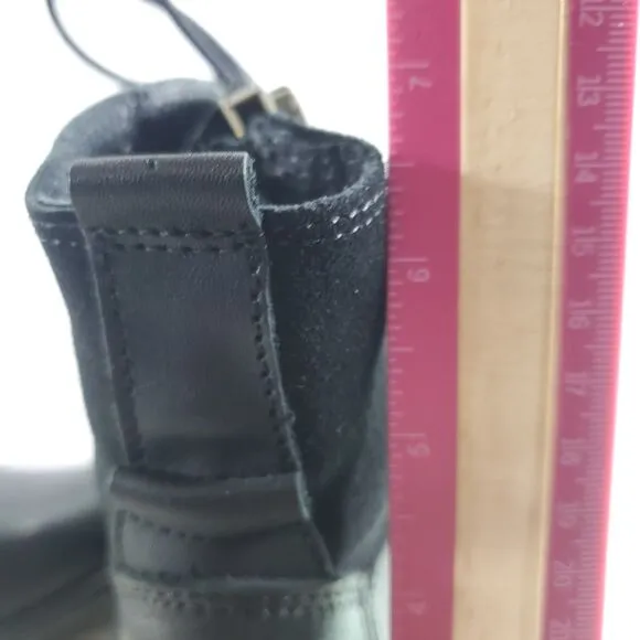 EU 36 Tara M Loris Combat Boots Tie and Zipper Zip Up Black Leather