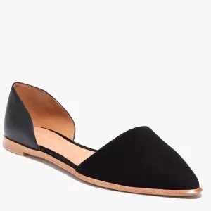 EUC Madewell The Arielle d'Orsay Flat in Black Leather and Suede - 6.5