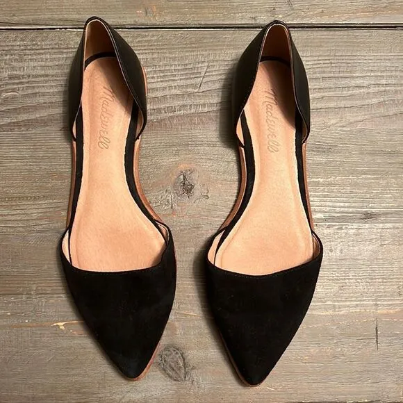 EUC Madewell The Arielle d'Orsay Flat in Black Leather and Suede - 6.5