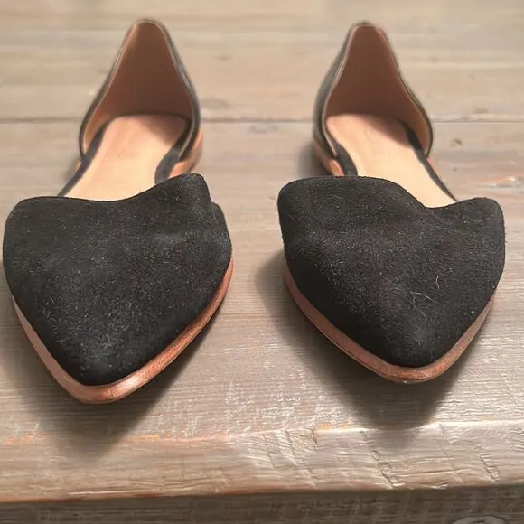 EUC Madewell The Arielle d'Orsay Flat in Black Leather and Suede - 6.5