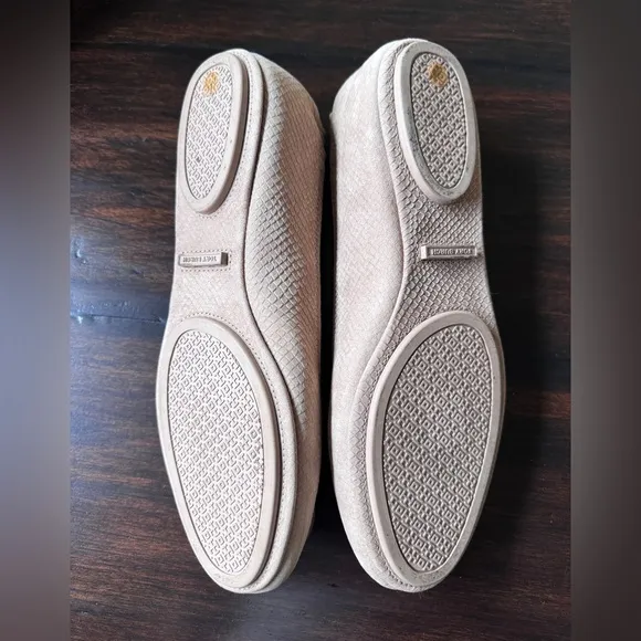 EUC 🎉 Tory Burch Grey/Tan Minnie Ballet Flats (8)