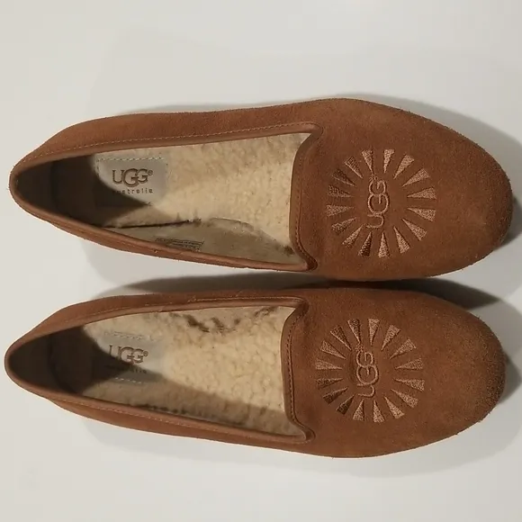 EUC UGG Carey Suede Leather Flats