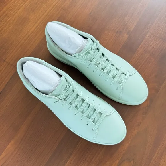 Everlane Leather ReLeather Tennis Shoes Seafoam Green Low Top Lace Up Sneakers