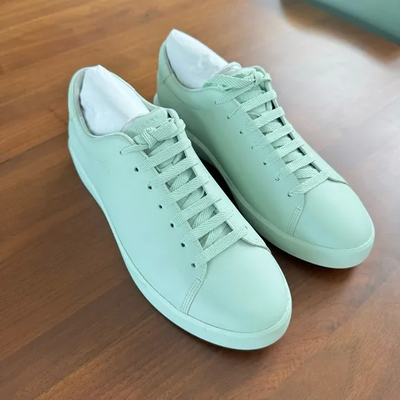 Everlane Leather ReLeather Tennis Shoes Seafoam Green Low Top Lace Up Sneakers