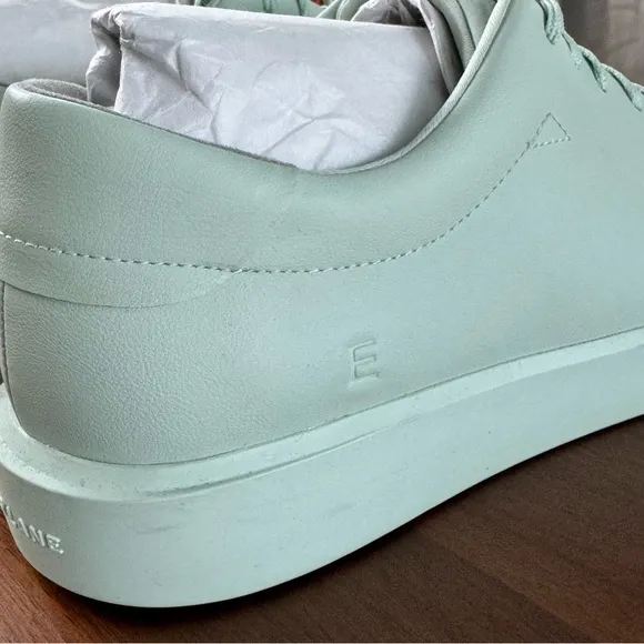 Everlane Leather ReLeather Tennis Shoes Seafoam Green Low Top Lace Up Sneakers