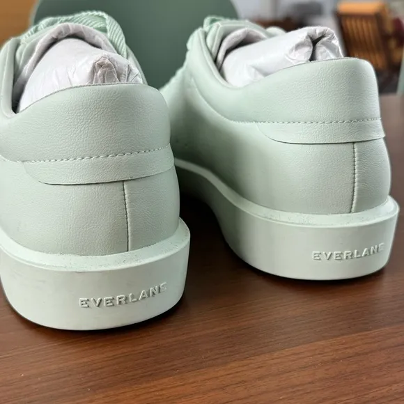 Everlane Leather ReLeather Tennis Shoes Seafoam Green Low Top Lace Up Sneakers