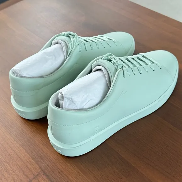 Everlane Leather ReLeather Tennis Shoes Seafoam Green Low Top Lace Up Sneakers