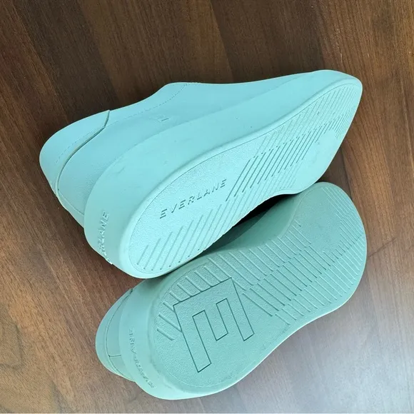 Everlane Leather ReLeather Tennis Shoes Seafoam Green Low Top Lace Up Sneakers