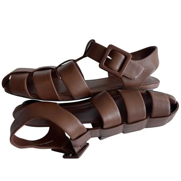 Everlane The Day Fisherman Sandal Leather Brown Rum Size 8 New without Box