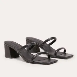 Everlane The Double Strap Heel Leather Sandal Slides Square Toe Size 9 New