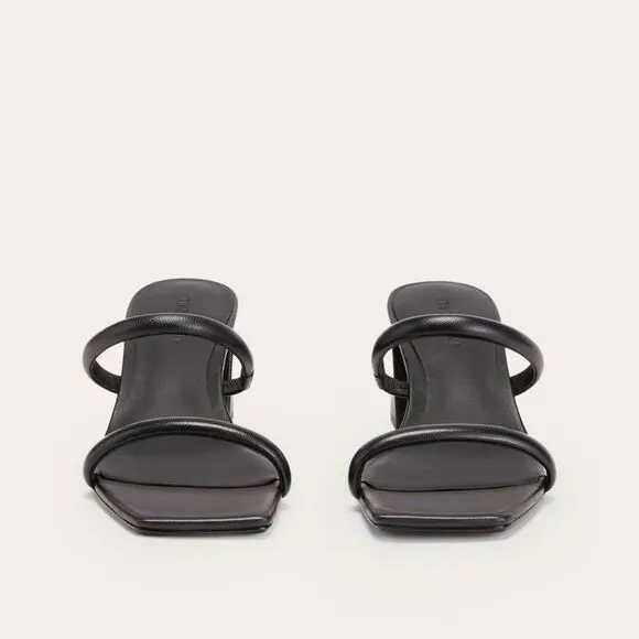 Everlane The Double Strap Heel Leather Sandal Slides Square Toe Size 9 New