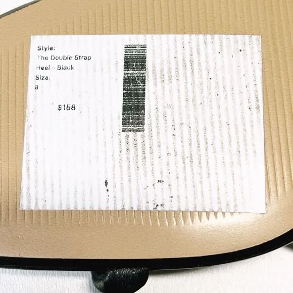 Everlane The Double Strap Heel Leather Sandal Slides Square Toe Size 9 New