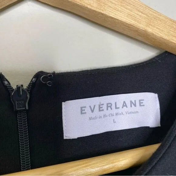 Everlane Thick Scuba Knit Relaxed Fit Tunic Dress Sweatshirt Black Size L New