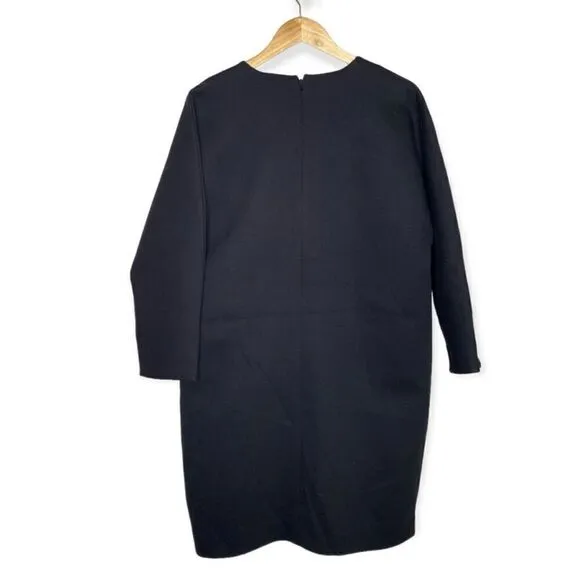 Everlane Thick Scuba Knit Relaxed Fit Tunic Dress Sweatshirt Black Size L New