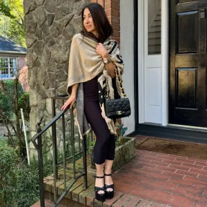 Fabulous Aztec  Oversized Fur Trim Poncho
