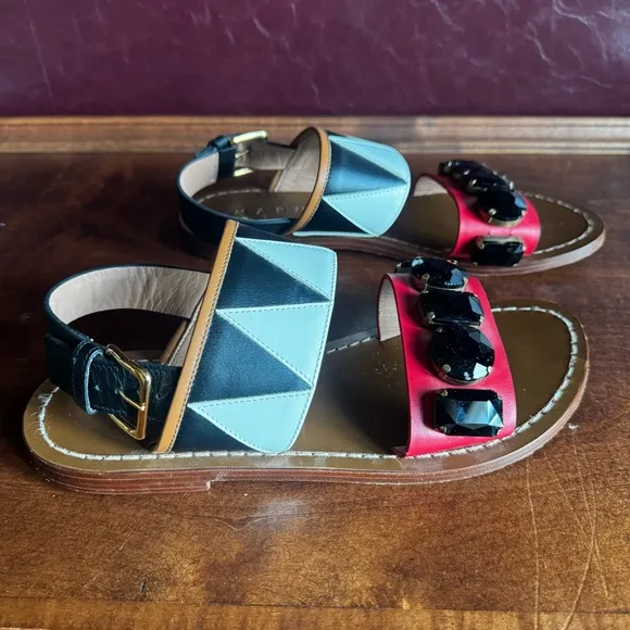 Fabulous Marni Jeweled leather Sandals