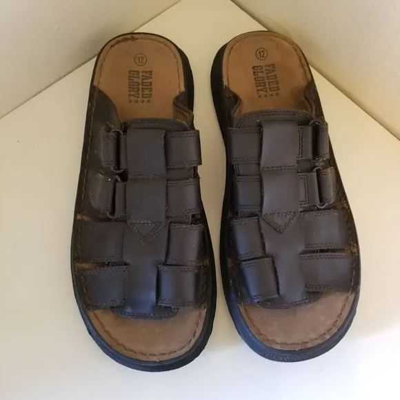 Faded Glory 12 Brown Vegan Fisherman Sandals LAKE Chunky 90s Y2K