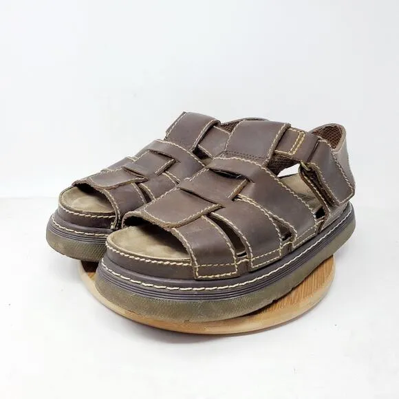 Faded Glory Platform Sandals Mens 9.5 Brown Straps Chunky Sole Retro Y2K 90s Vtg