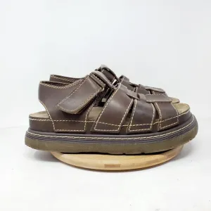 Faded Glory Platform Sandals Mens 9.5 Brown Straps Chunky Sole Retro Y2K 90s Vtg