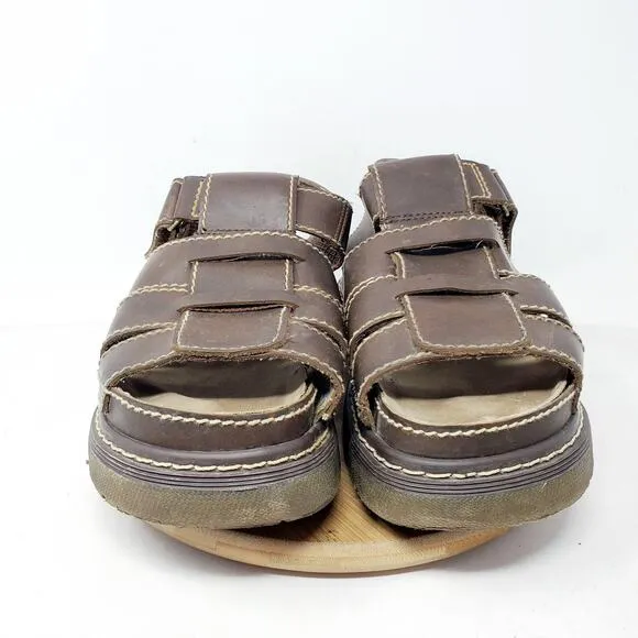 Faded Glory Platform Sandals Mens 9.5 Brown Straps Chunky Sole Retro Y2K 90s Vtg