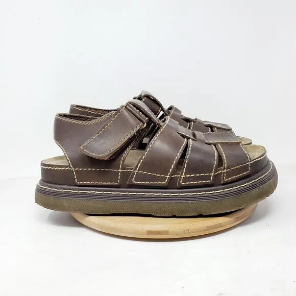 Faded Glory Platform Sandals Mens 9.5 Brown Straps Chunky Sole Retro Y2K 90s Vtg
