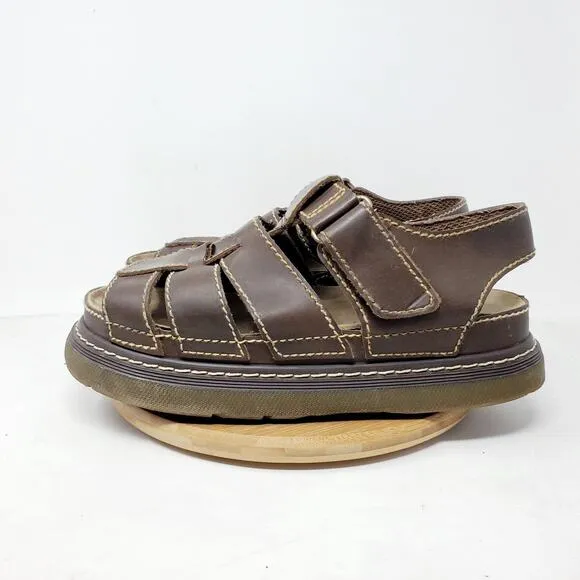 Faded Glory Platform Sandals Mens 9.5 Brown Straps Chunky Sole Retro Y2K 90s Vtg