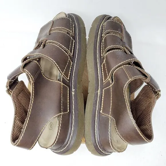 Faded Glory Platform Sandals Mens 9.5 Brown Straps Chunky Sole Retro Y2K 90s Vtg