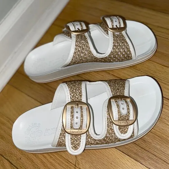 Fantasy Sandals Leather Buckle  Comfort Orthopedic Platform Slide Sandal size 39