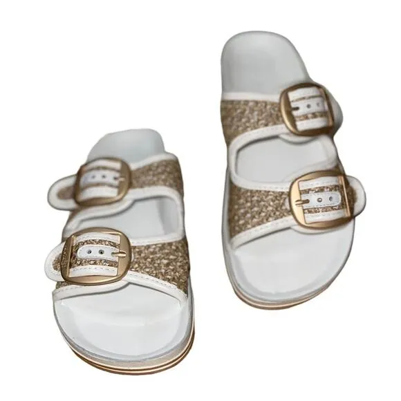 Fantasy Sandals Leather Buckle  Comfort Orthopedic Platform Slide Sandal size 39