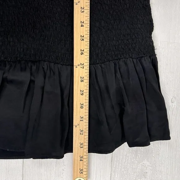 Farm Rio Heart Neckline Mini Dress Size XS Black Ruffle Mock Neck Valentines