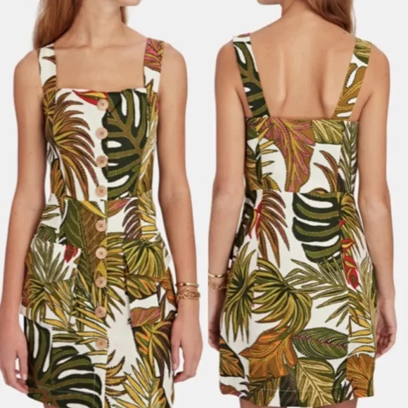 Farm Rio Spotted Leaf Utility Dress NWOT sz XL