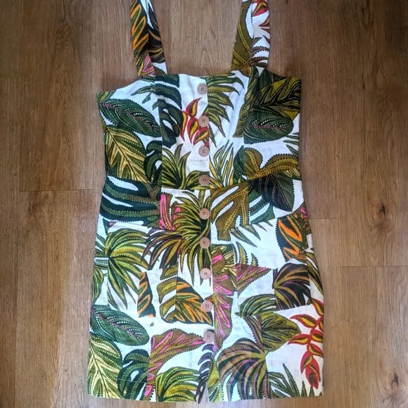 Farm Rio Spotted Leaf Utility Dress NWOT sz XL