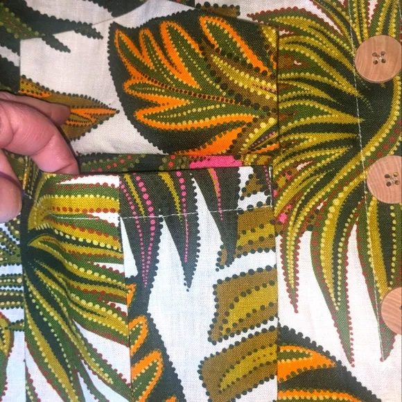 Farm Rio Spotted Leaf Utility Dress NWOT sz XL