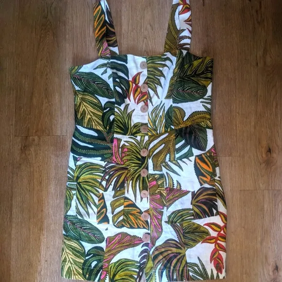 Farm Rio Spotted Leaf Utility Dress NWOT sz XL
