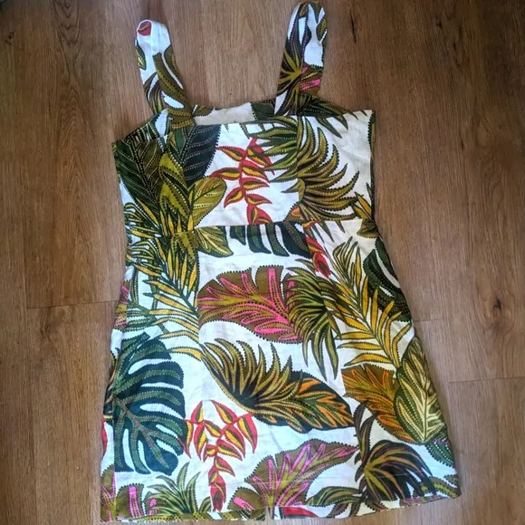 Farm Rio Spotted Leaf Utility Dress NWOT sz XL