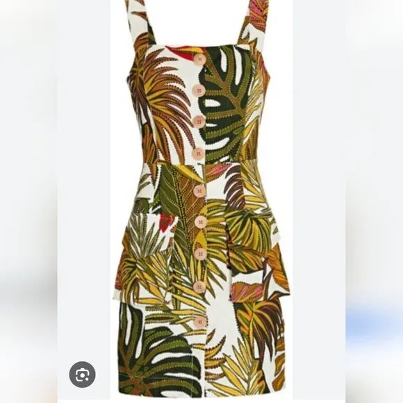 Farm Rio Spotted Leaf Utility Dress NWOT sz XL