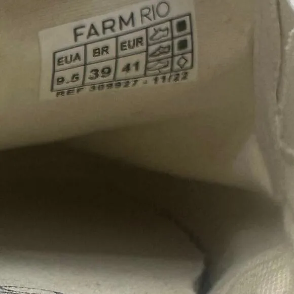 FARM RIO Sweet Rio Mule Sneaker With Bow Blue White Slides Summer Dream - Sz 9.5