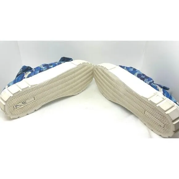 FARM RIO Sweet Rio Mule Sneaker With Bow Blue White Slides Summer Dream - Sz 9.5