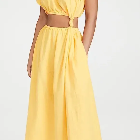 Farm Rio Yellow Open Waist Dress SZ S