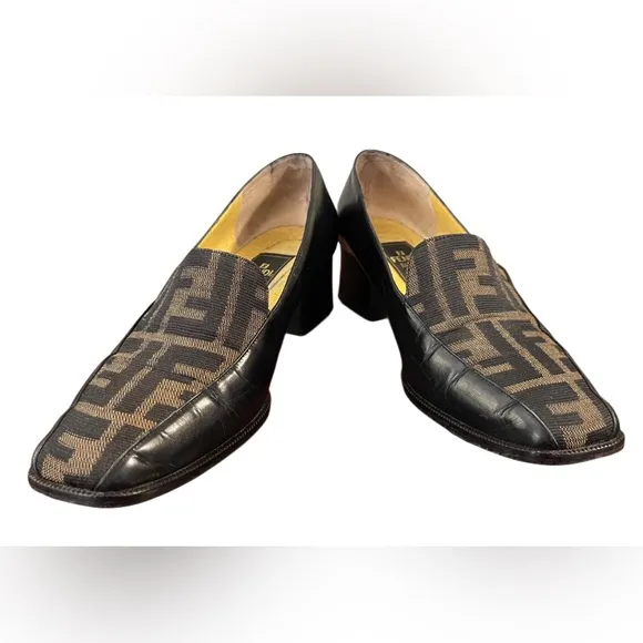 Fendi Zucca Logo Leather Loafers | Size 36.5 or 23.5 cm