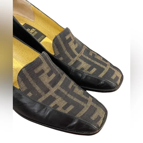 Fendi Zucca Logo Leather Loafers | Size 36.5 or 23.5 cm
