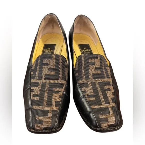 Fendi Zucca Logo Leather Loafers | Size 36.5 or 23.5 cm