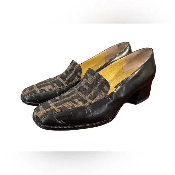 Fendi Zucca Logo Leather Loafers | Size 36.5 or 23.5 cm