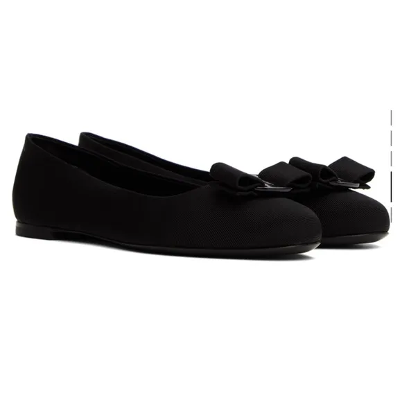 Ferragamo Black Varina Ballerina Flats