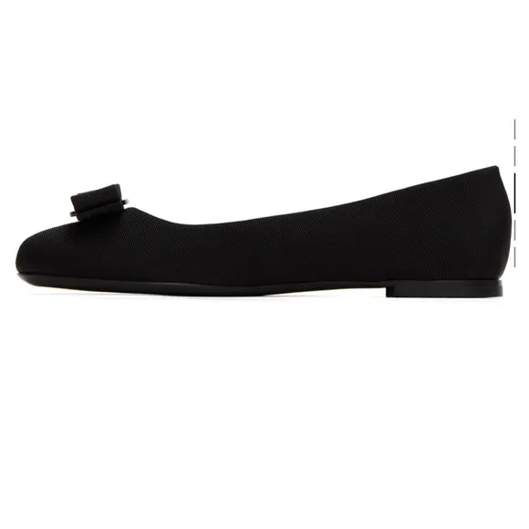 Ferragamo Black Varina Ballerina Flats