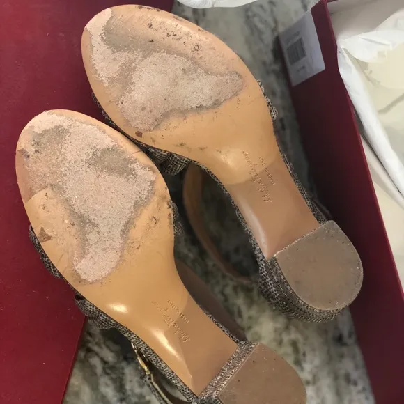 Ferragamo Grey Snake Leather Sandals US 7 with Box