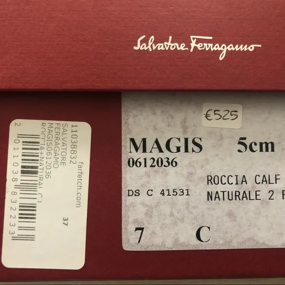 Ferragamo Grey Snake Leather Sandals US 7 with Box