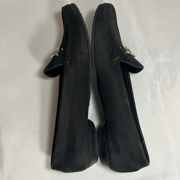 Ferragamo Reversible Gancini Buckle Moccasin Loafer Flats Wom 8.5 Black 16223